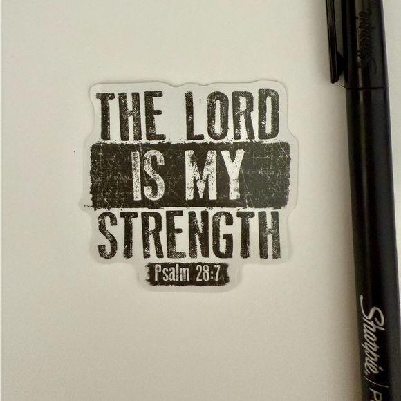 ⚪️Psalm 28:7 “The Lord Is My Strength” Bible Verse Biblical Vinyl Sticker Decal - Picture 1 of 1
